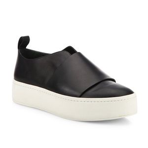 Vince Leather Slip On Platform Sneakers Sz 7.5